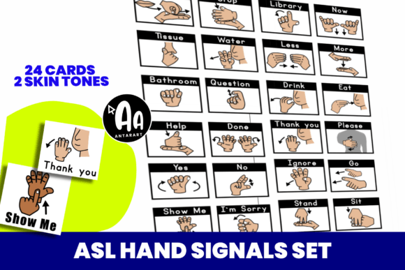 Download American Sign Language ASL Hand Signals - Language Collection