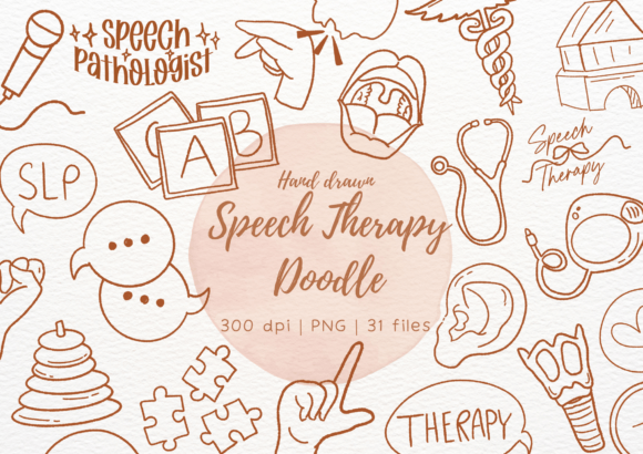 Download Speech Language Therapy SLP Doodle PNG - Language Collection
