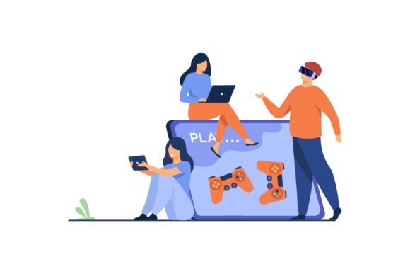 Download Gamers Using Devices and Playing on Mobi - Gamers Collection