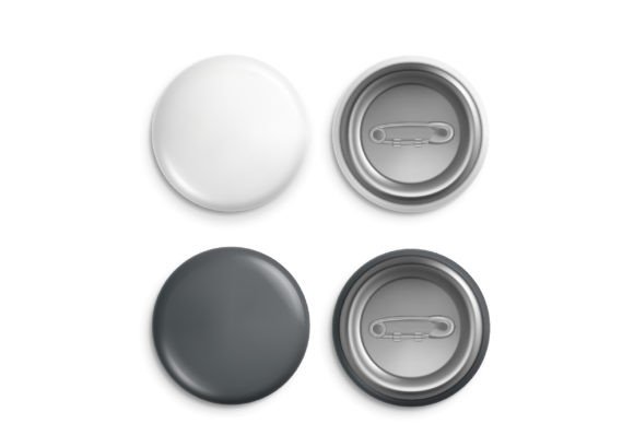 Download Round Badges. White Plastic Badge Mockup - Plastic Collection