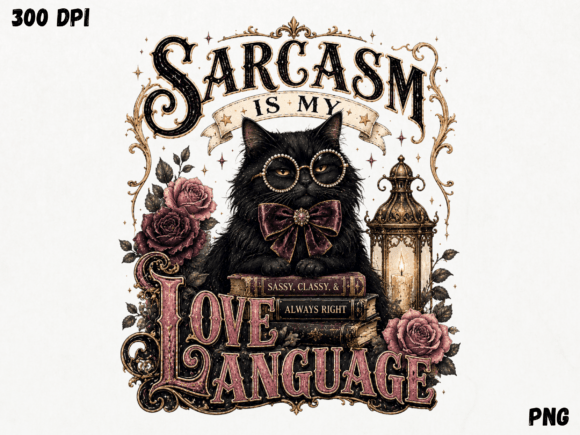Download Sarcasm is My Love Language Black Cat PN - Language Collection